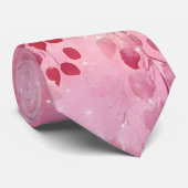 Watercolor Abstract Vines with Pink Background Krawatte (Gerollt)