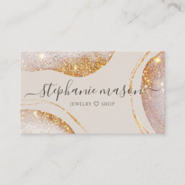 Watercolor Abstrakt Gold Glitzer Business Card Telefonnummerkarte