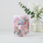 Watercolor Abstrakte Blume Gold Rahmen Moderne Ele Visitenkarte (Stehend Vorderseite)