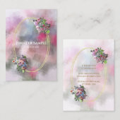 Watercolor Abstrakte Blume Gold Rahmen Moderne Ele Visitenkarte (Vorne/Hinten)