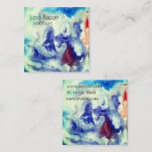 Watercolor-abstrakte kundenspezifische quadratische visitenkarte (Vorne/Hinten)