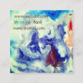 Watercolor-abstrakte kundenspezifische quadratische visitenkarte (Rückseite)