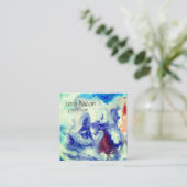 Watercolor-abstrakte kundenspezifische quadratische visitenkarte (Stehend Vorderseite)