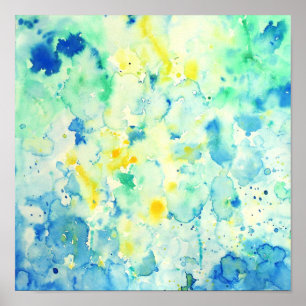 Watercolor-abstrakter grüner Druck Poster