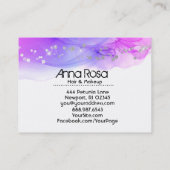 *~* Watercolor-abstrakter magentaroter Lavendel Visitenkarte (Rückseite)