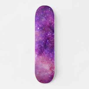 Watercolor-abstrakter Raum und Stern-Hintergrund Skateboard