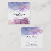 *~* Watercolor-abstrakter silberner Quadratische Visitenkarte (Vorne/Hinten)