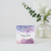 *~* Watercolor-abstrakter silberner Quadratische Visitenkarte (Stehend Vorderseite)