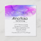 *~* Watercolor-abstraktes magentarotes blaues Quadratische Visitenkarte (Rückseite)