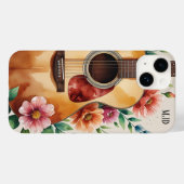 Watercolor Acoustic Guitar Floral Case-Mate iPhone Hülle (Rückseite (Horizontal))