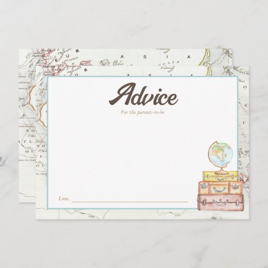 Watercolor Adventure erwartet Baby Advice Card Begleitkarte (Vorne/Hinten)