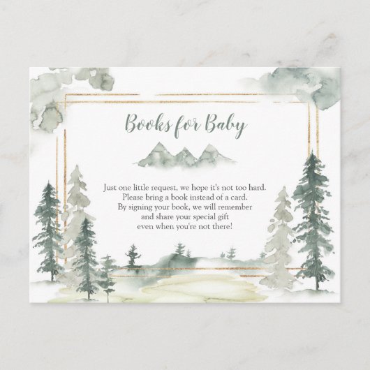 Watercolor Adventure Forest Books for Baby Einladungspostkarte (Vorderseite)