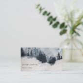 Watercolor Adventure Wald Winter Pine Foods Visitenkarte (Stehend Vorderseite)