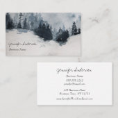 Watercolor Adventure Wald Winter Pine Foods Visitenkarte (Vorne/Hinten)