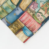 Watercolor Aesthetic Stacked Books Fleecedecke (Ecke)
