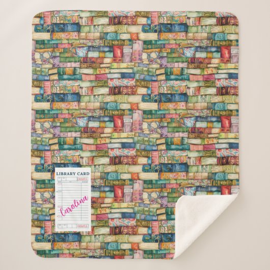 Watercolor Aesthetic Stacked Books Sherpadecke (Vorderseite)