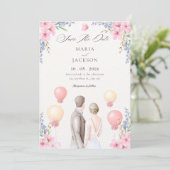 Watercolor Aesthetic wedding  Save The Date (Stehend Vorderseite)