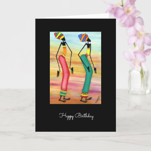 Watercolor African Art Inspiration Walk Geburtstag Karte