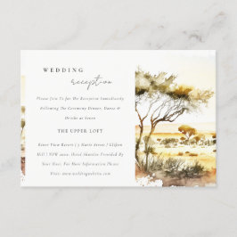 Watercolor Afrikanische Landschaft Hochzeitsempfan Begleitkarte
