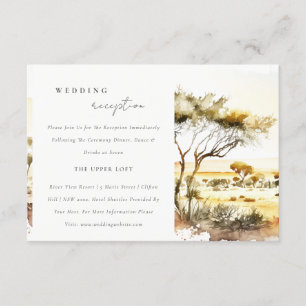 Watercolor Afrikanische Landschaft Hochzeitsempfan Begleitkarte