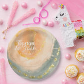 Watercolor Agate Coral Geodes Wedding Pappteller (Party)