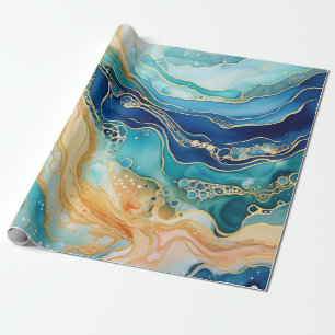 Watercolor Agate Wrapping Paper Geschenkpapier