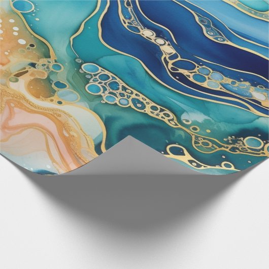 Watercolor Agate Wrapping Paper Geschenkpapier (Ecke)