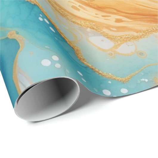 Watercolor Agate Wrapping Paper Geschenkpapier (Rolleneckpunkt)