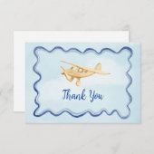 Watercolor Airplane Baby Vielen Dank Karten (Vorne/Hinten)