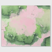Watercolor AKA Pink grüne Studentinnenverbindung U Geschenkpapier (Flach)