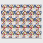 Watercolor Akita Gingerbread House Christmas  Geschenkpapier (Flach)