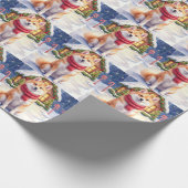 Watercolor Akita Gingerbread House Christmas  Geschenkpapier (Ecke)