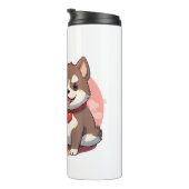 Watercolor Akita Puppies Thermosbecher (Nach rechts gedreht)