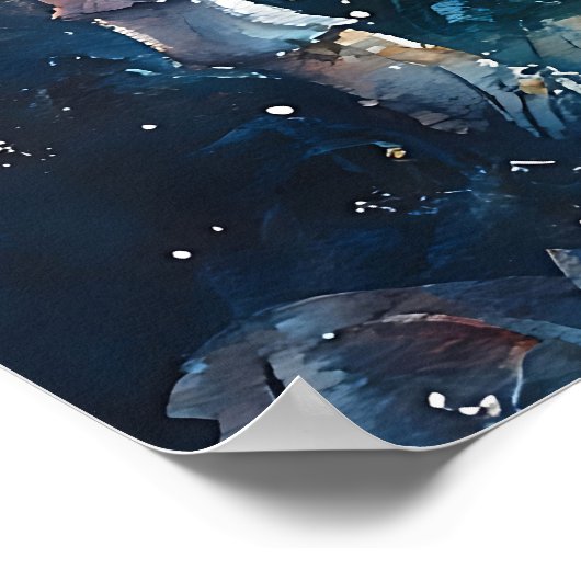 Watercolor Alice in Wonderland Poster (Ecke)