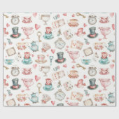 Watercolor Alice Pattern Geschenkpapier (Flach)