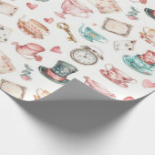 Watercolor Alice Pattern Geschenkpapier (Ecke)