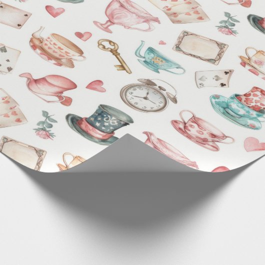 Watercolor Alice Pattern Geschenkpapier (Ecke)