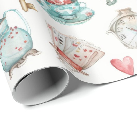Watercolor Alice Pattern Geschenkpapier (Rolleneckpunkt)