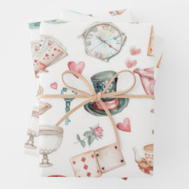 Watercolor Alice Pattern Geschenkpapier Set