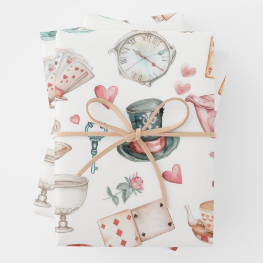 Watercolor Alice Pattern Geschenkpapier Set (Beispiel)