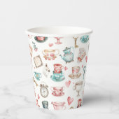 Watercolor Alice Pattern Pappbecher (Vorderseite)