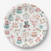 Watercolor Alice Pattern Pappteller (Vorderseite)