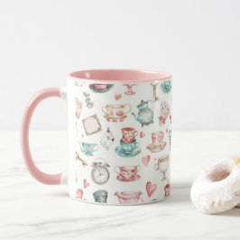 Watercolor Alice Pattern Tasse