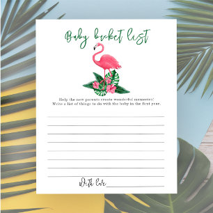 Watercolor Aloha! Rosa Flamingo - Baby-Wunschliste