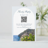 Watercolor Amalfi Coast Arch Italy Lemons Wedding Begleitkarte (Stehend Vorderseite)