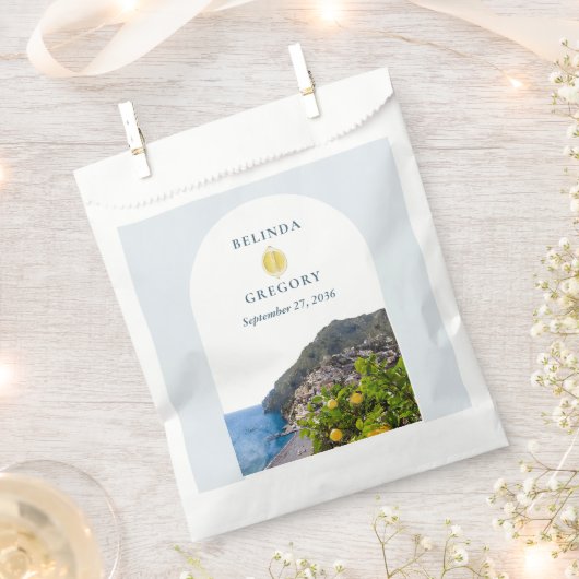 Watercolor Amalfi Coast Arch Italy Lemons Wedding Geschenktütchen (Ausgeschnitten)