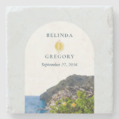 Watercolor Amalfi Coast Arch Italy Lemons Wedding Steinuntersetzer (Vorderseite)