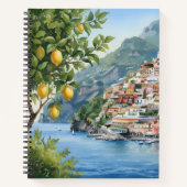 Watercolor Amalfi Coast Landscape with Lemon Tree Notizblock (Vorderseite)