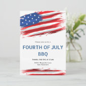 Watercolor American Flag 4. Juli Einladungen (Stehend Vorderseite)