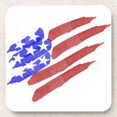 Watercolor American Flag Patriotic Untersetzer Set (Vorderseite)